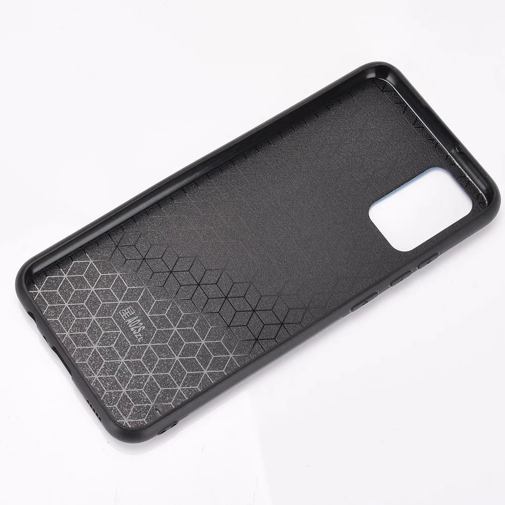 PU Leather Coated Hybrid Mobile Phone Case Stitching Design for Samsung Galaxy A02s (164.2mm) - Black - 4