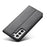 Auto-absorbed Leather Wallet Stand Cell Phone Protective Case for Samsung Galaxy S21+ 5G - Black - 2