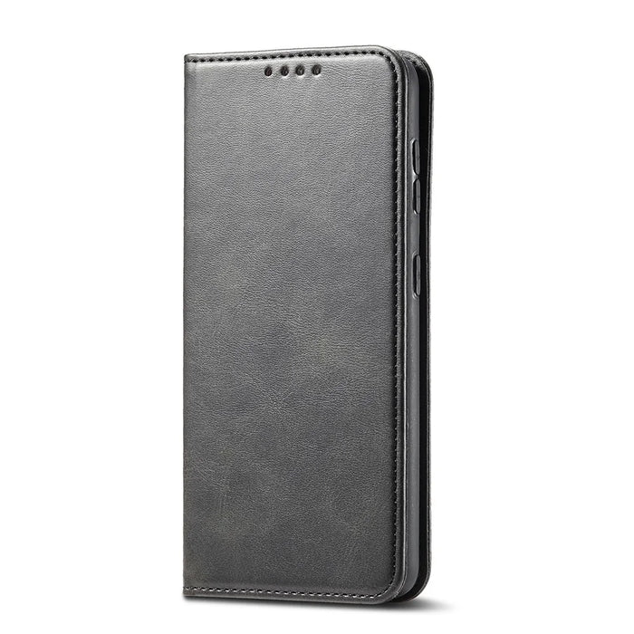 Auto-absorbed Leather Wallet Stand Cell Phone Protective Case for Samsung Galaxy S21+ 5G - Black - 7