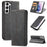 TPU + PU Leather Wallet Auto-absorbed Cover for Samsung Galaxy S21 5G - Black - 1