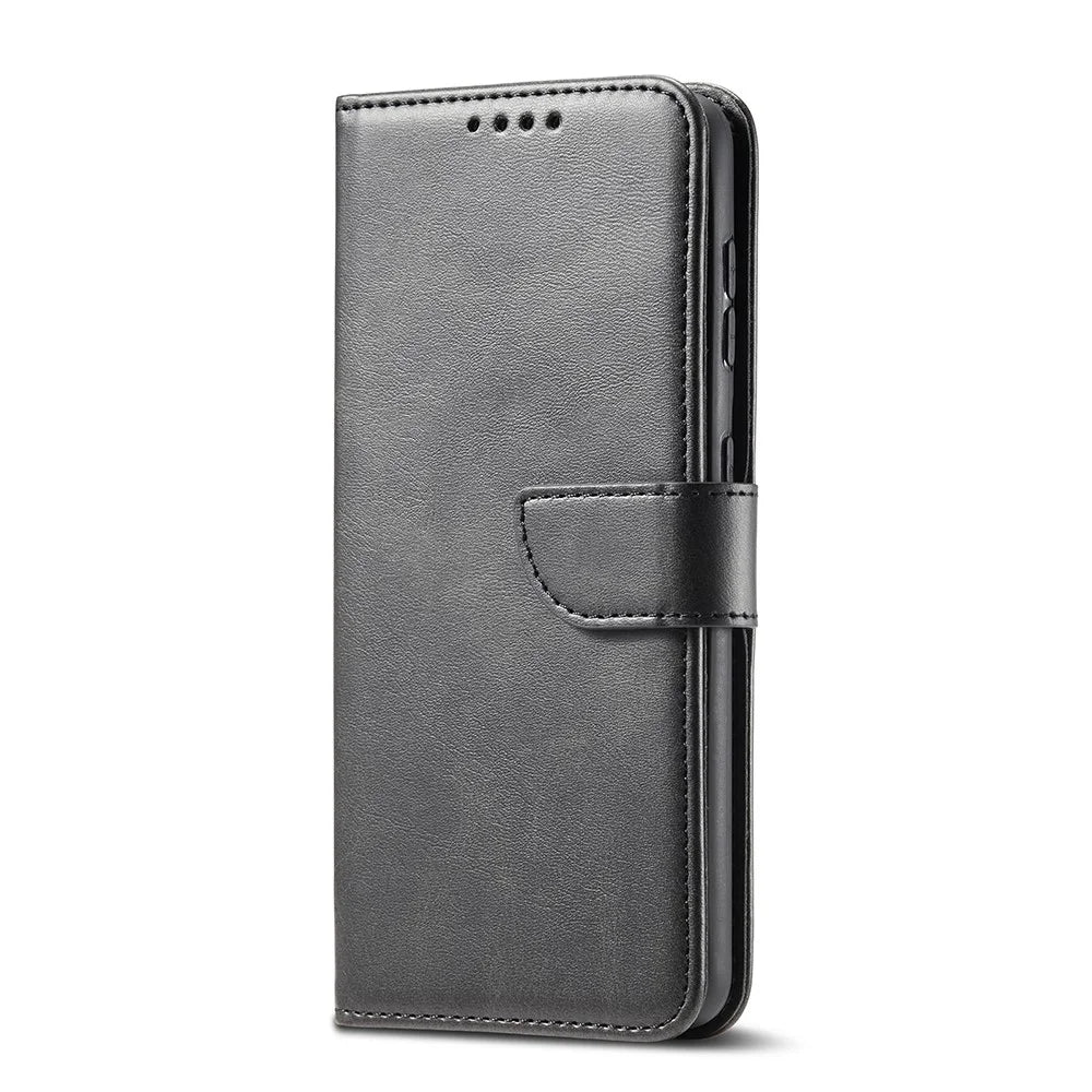 Classic Style Magnetic Clasp TPU + PU Leather Phone Cover Case for Samsung Galaxy S21 4G/5G - Black - 7