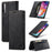 AUTSPACE A01 Series RFID Blocking Retro Matte Leather Case Wallet for Samsung Galaxy A70 - Black - 1