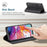 AUTSPACE A01 Series RFID Blocking Retro Matte Leather Case Wallet for Samsung Galaxy A70 - Black - 3