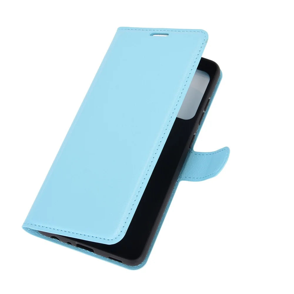 Litchi Texture Leather Wallet Stand Design Phone Cover for Samsung Galaxy A52 4G / 5G / A52s 5G - Blue - 2