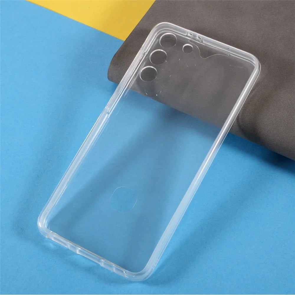 PET Cover + TPU Frame + Acrylic Panel Phone Shell for Samsung Galaxy S21 Plus 5G Clear Full Protection Hybrid Case - 6