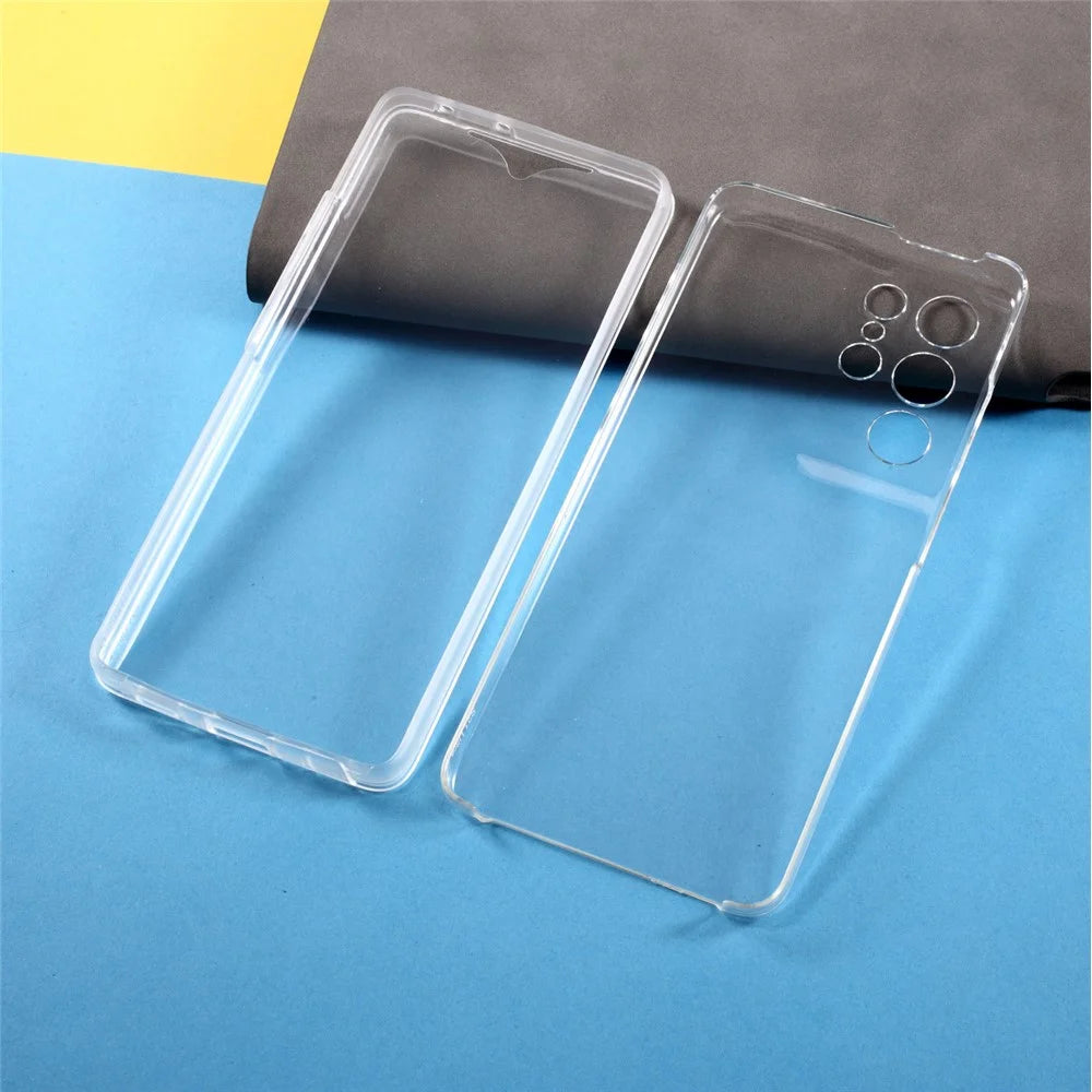 PET Cover + TPU Frame + Acrylic Panel Clear Full Protection Phone Shell for Samsung Galaxy S21 Ultra 5G Hybrid Case - 3