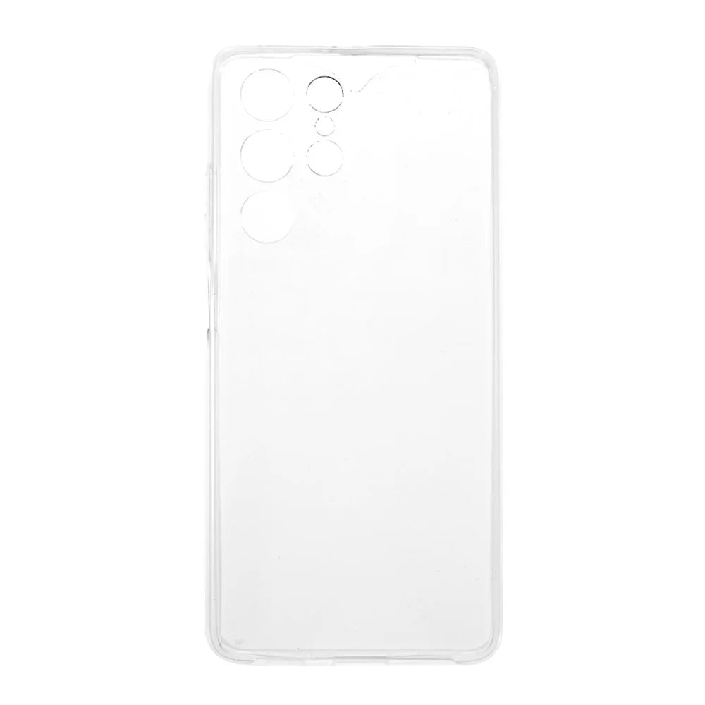 PET Cover + TPU Frame + Acrylic Panel Clear Full Protection Phone Shell for Samsung Galaxy S21 Ultra 5G Hybrid Case - 4