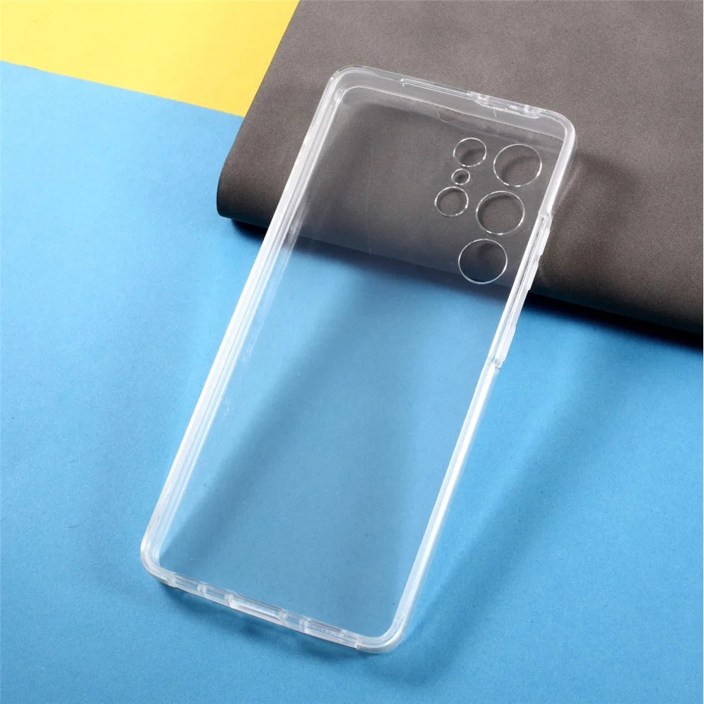PET Cover + TPU Frame + Acrylic Panel Clear Full Protection Phone Shell for Samsung Galaxy S21 Ultra 5G Hybrid Case - 6