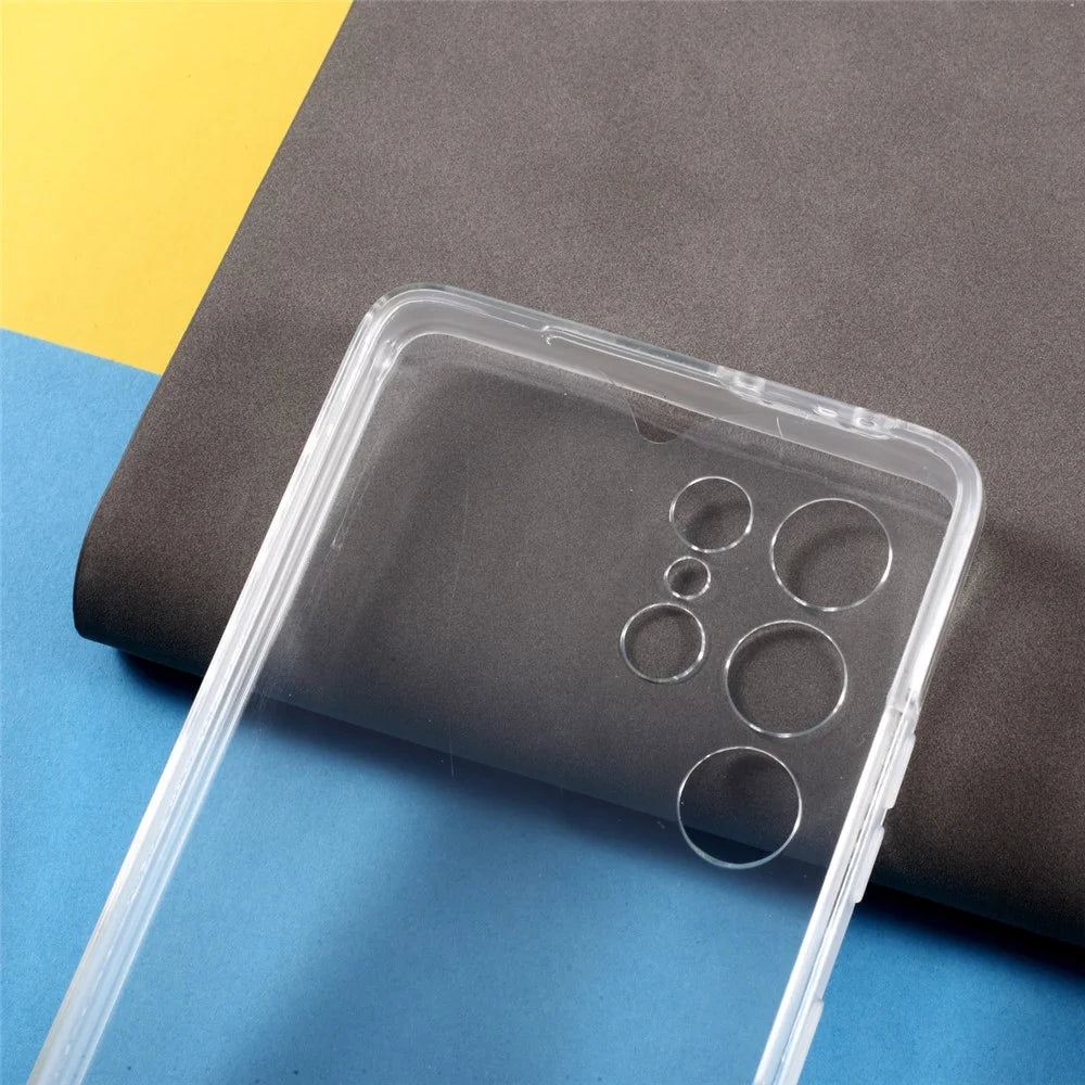 PET Cover + TPU Frame + Acrylic Panel Clear Full Protection Phone Shell for Samsung Galaxy S21 Ultra 5G Hybrid Case - 7