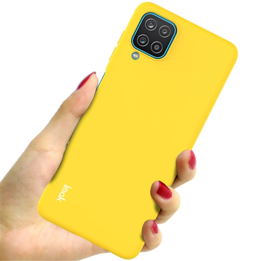 IMAK UC-2 Series Skin-feel Soft TPU Phone Shell Case for Samsung Galaxy A12 - Yellow - 3