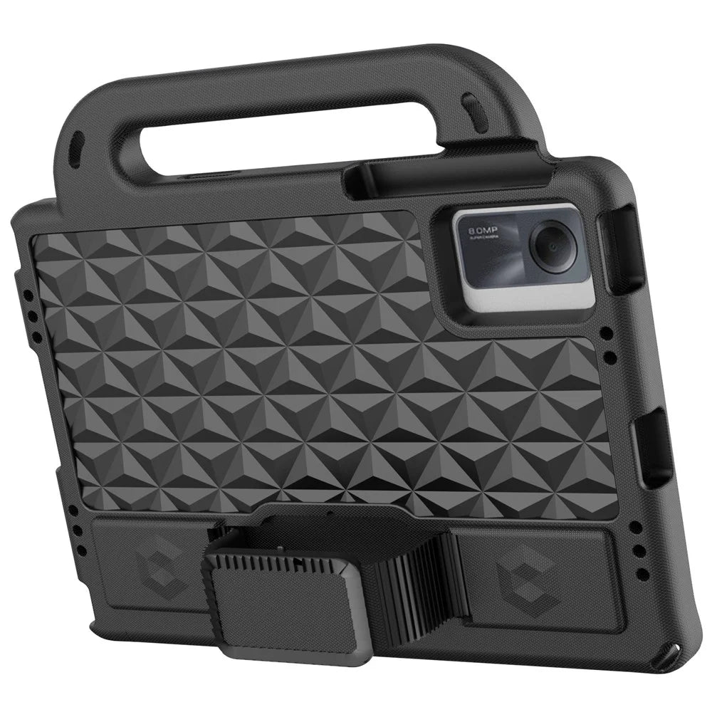 Rhombus Design EVA Case + Shoulder Strap for Samsung Galaxy Tab S9 FE / S9 / S8 / S7 / A11+ / A9+ / Xiaomi Pad 6 / Redmi Pad 2 11 / Lenovo Tab M11 - Black - 5