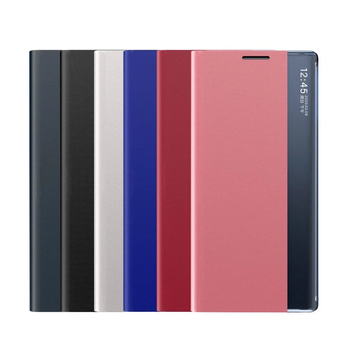 For Samsung Galaxy A52 4G / 5G / A52s 5G View Window Phone Case PU Leather Auto-Absorbed Stand Cover - Black - 7