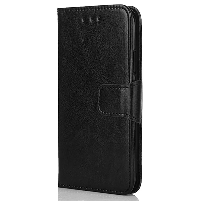 Wallet Textured Leather Stand Phone Shell for Samsung Galaxy AA52 4G/5G / A52s 5G - Black - 2
