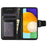 Wallet Textured Leather Stand Phone Shell for Samsung Galaxy AA52 4G/5G / A52s 5G - Black - 4