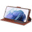 AZNS Dual-sided Magnetic Clasp Wallet PU Leather Stand Case for Samsung Galaxy S21 4G/5G - Brown - 4
