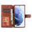 AZNS Dual-sided Magnetic Clasp Wallet PU Leather Stand Case for Samsung Galaxy S21 4G/5G - Brown - 6