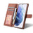 AZNS Dual-sided Magnetic Clasp Wallet PU Leather Stand Case for Samsung Galaxy S21 4G/5G - Brown - 7