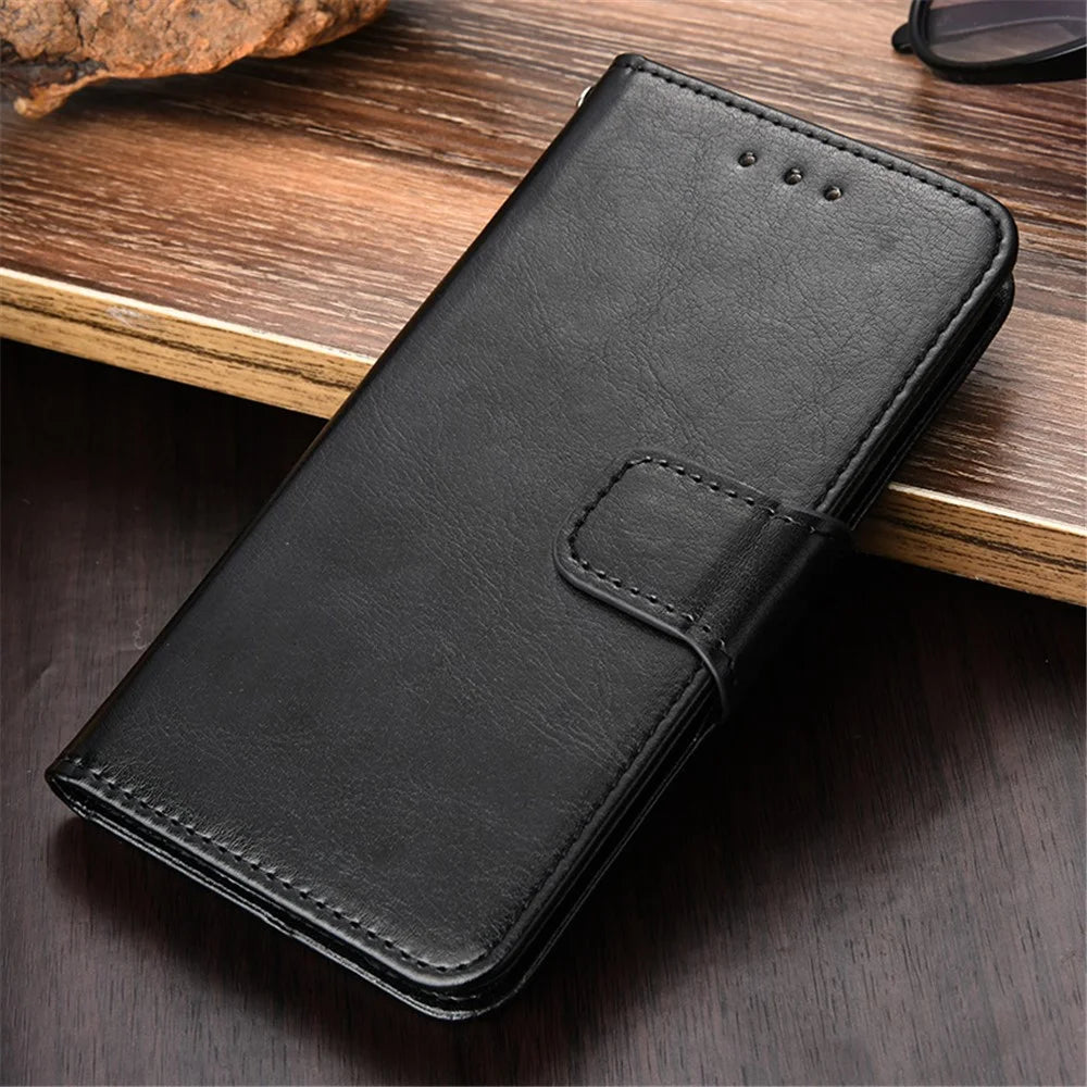 Crazy Horse PU Leather Wallet Stand Case Cover for Samsung Galaxy A02s (164.2mm) - Black - 4
