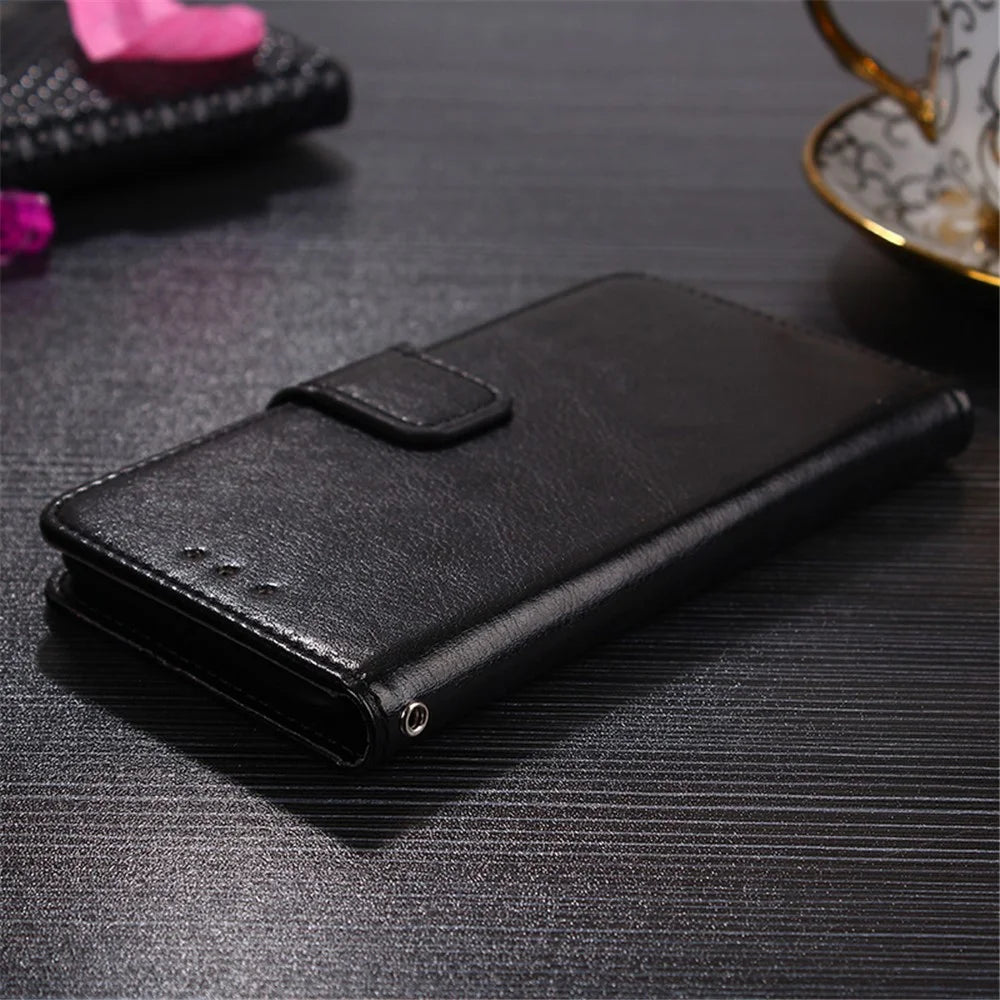 Crazy Horse PU Leather Wallet Stand Case Cover for Samsung Galaxy A02s (164.2mm) - Black - 7