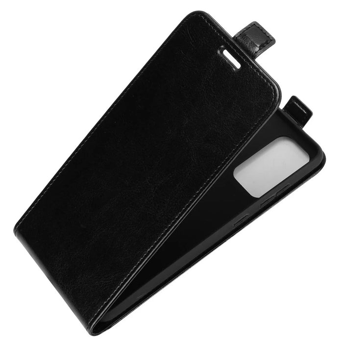 Crazy Horse Vertical Leather Shell for Samsung Galaxy A52 4G/5G / A52s 5G Card Holder Case - Black - 4