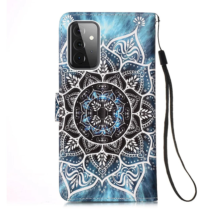 Pattern Printing Leather Wallet Stand Cover Case for Samsung Galaxy A52 4G/5G / A52s 5G - Mandala - 2