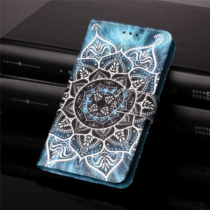 Pattern Printing Leather Wallet Stand Cover Case for Samsung Galaxy A52 4G/5G / A52s 5G - Mandala - 6