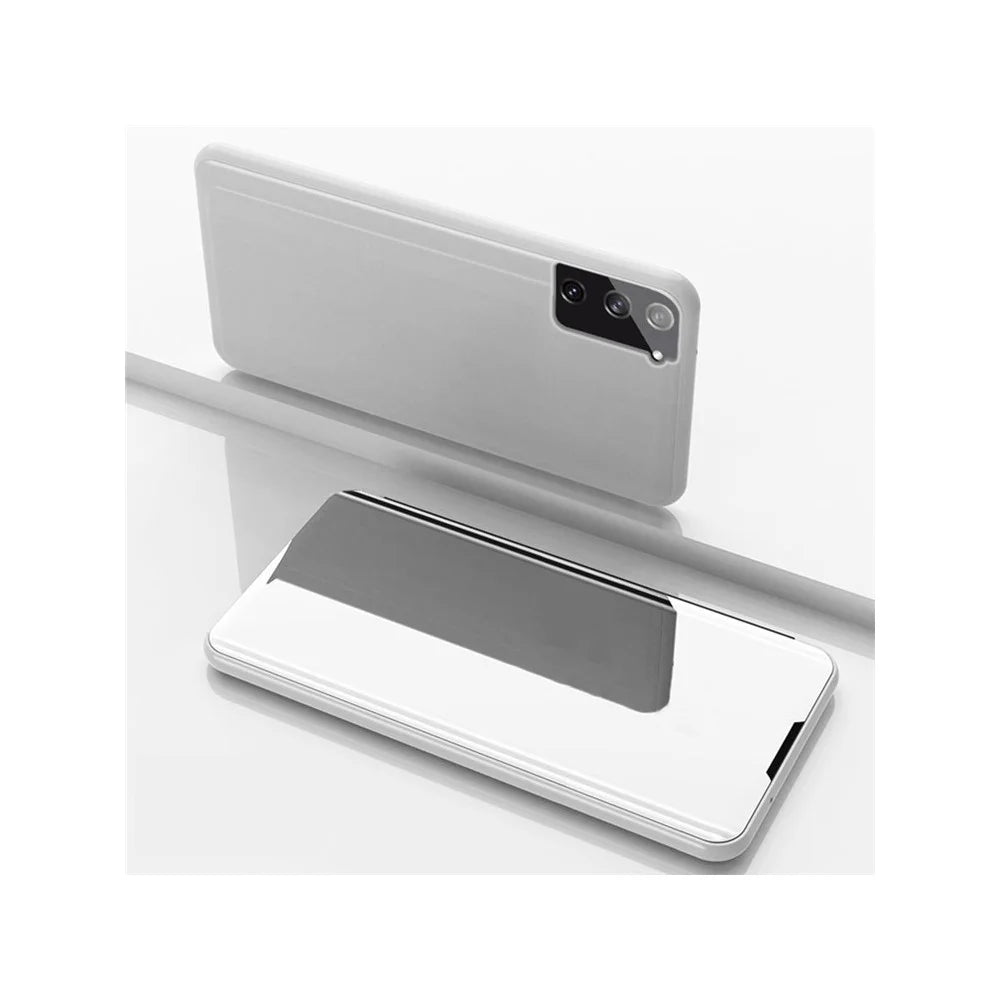 For Samsung Galaxy S21+ 5G Flip Leather Cover with Stand Full Body Protective Phone Case - Silver - 1
