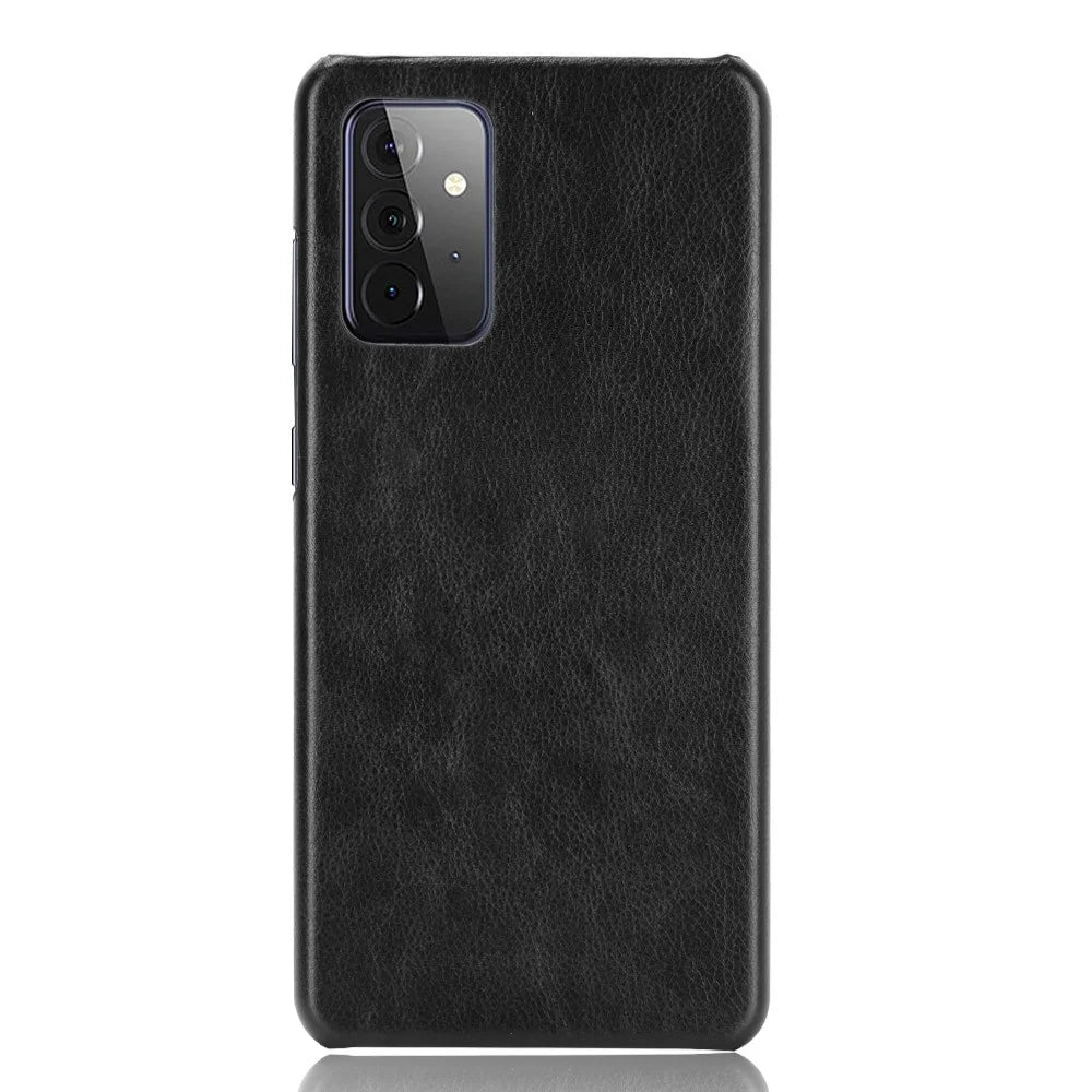 Litchi Texture PU Leather Coated PC Mobile Casing for Samsung Galaxy A72 5G / A72 4G - Black - 2