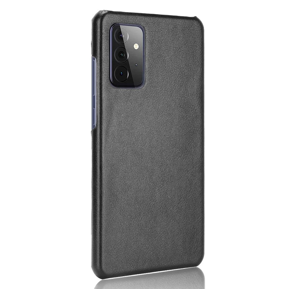 Litchi Texture PU Leather Coated PC Mobile Casing for Samsung Galaxy A72 5G / A72 4G - Black - 3