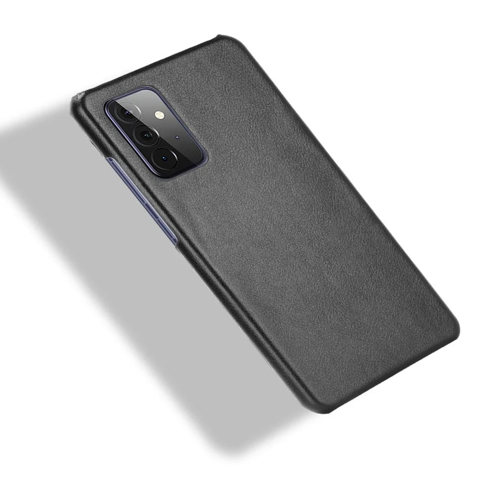 Litchi Texture PU Leather Coated PC Mobile Casing for Samsung Galaxy A72 5G / A72 4G - Black - 4