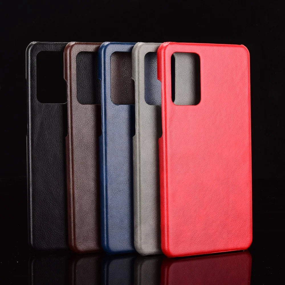 Litchi Texture PU Leather Coated PC Mobile Casing for Samsung Galaxy A72 5G / A72 4G - Black - 6