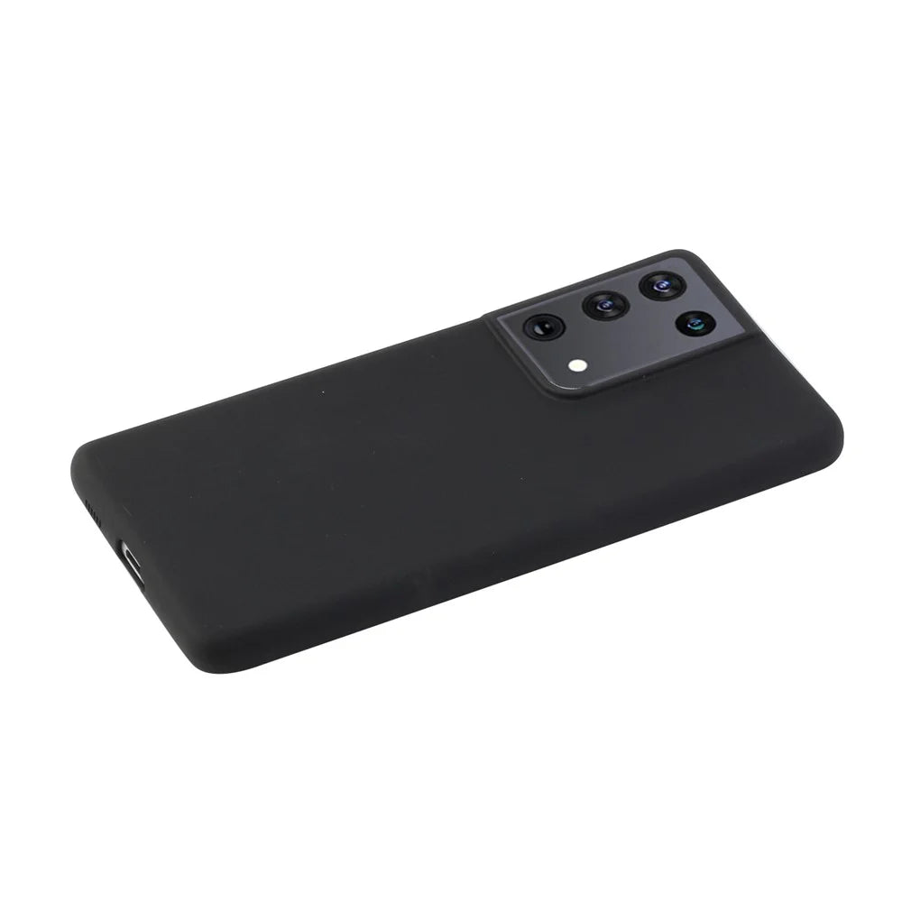 Candy Color Soft TPU Phone Shell for Samsung Galaxy S21 Ultra 5G - Black - 2