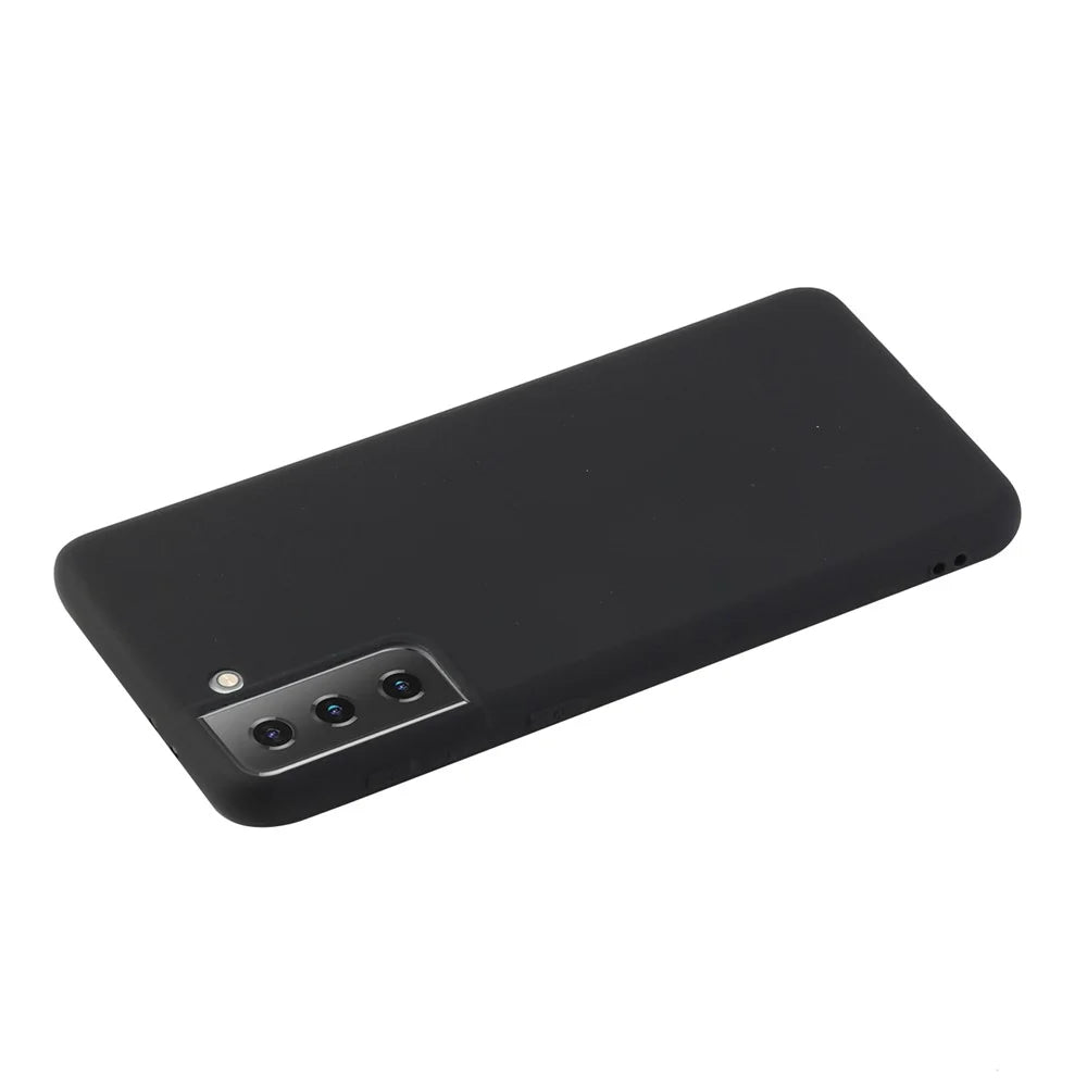 Candy Color Soft TPU Phone Case for Samsung Galaxy S21 4G/5G - Black - 3