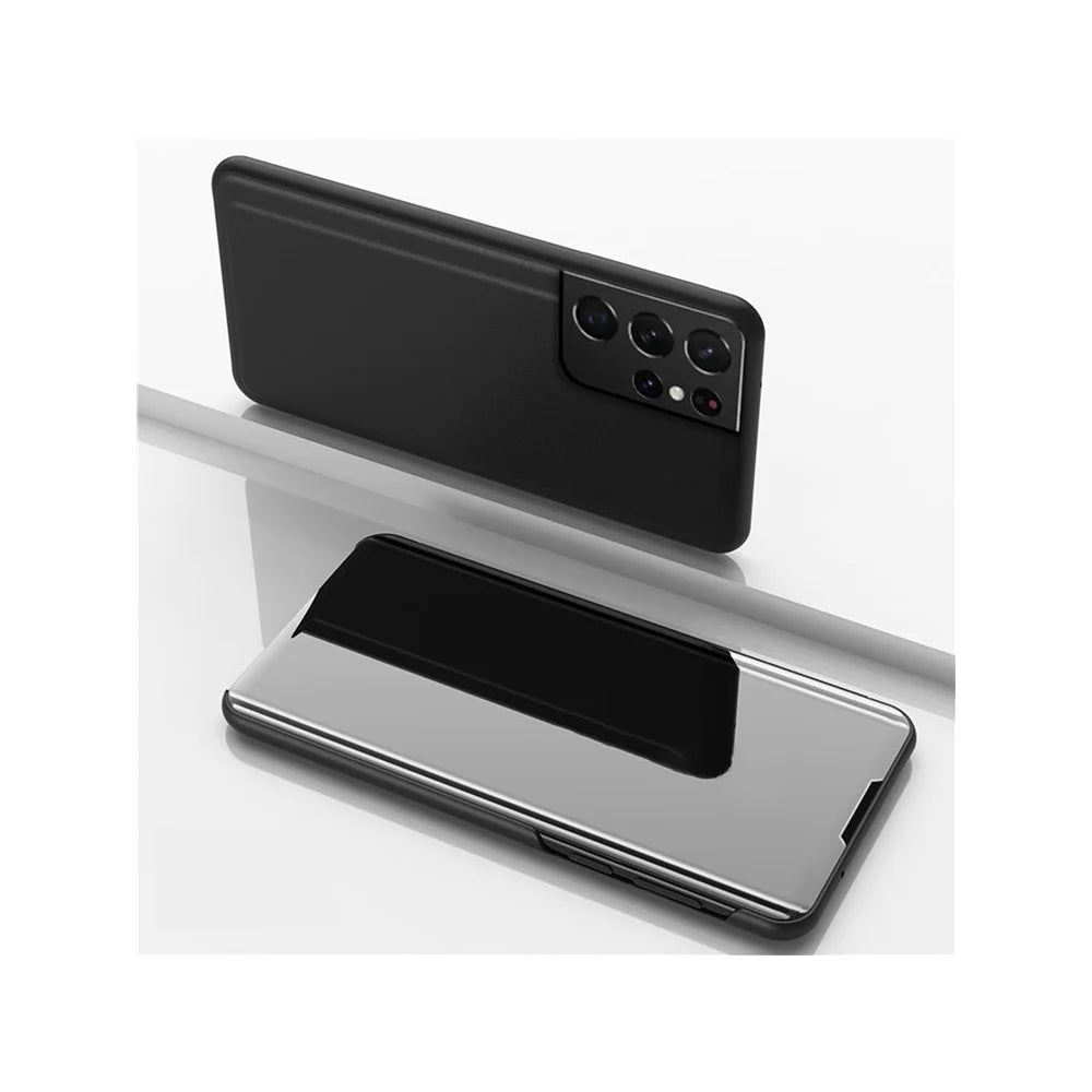 For Samsung Galaxy S21 Ultra 5G Flip Leather Cover with Stand Full Body Protective Phone Case - Black - 1
