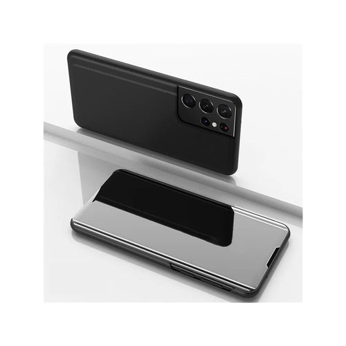 For Samsung Galaxy S21 Ultra 5G Flip Leather Cover with Stand Full Body Protective Phone Case - Black - 1