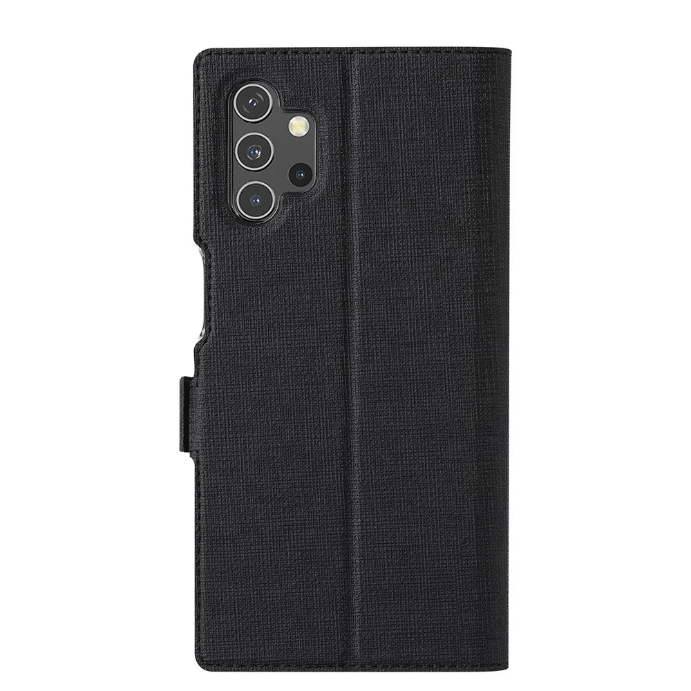 VILI DMK Double Card Holder Magnetic Clasp Leather Wallet Stand Cover for Samsung Galaxy A32 5G - Black - 7
