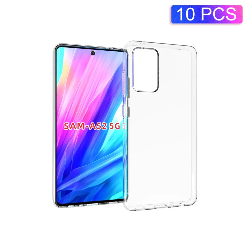 10Pcs/Pack Watermark Resistant Phone Protector Shell for Samsung Galaxy A52 4G/5G / A52s 5G Flexible TPU Cover Case - 1