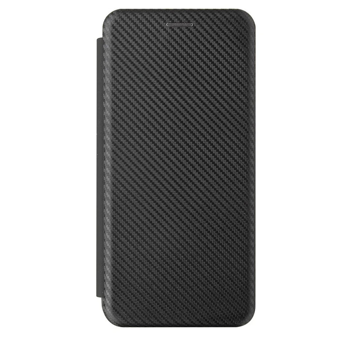 Anti-scratch Carbon Fiber Texture Auto-absorbed Leather Cover for Samsung Galaxy A02s (164.2mm) Stand Shell - Black - 3