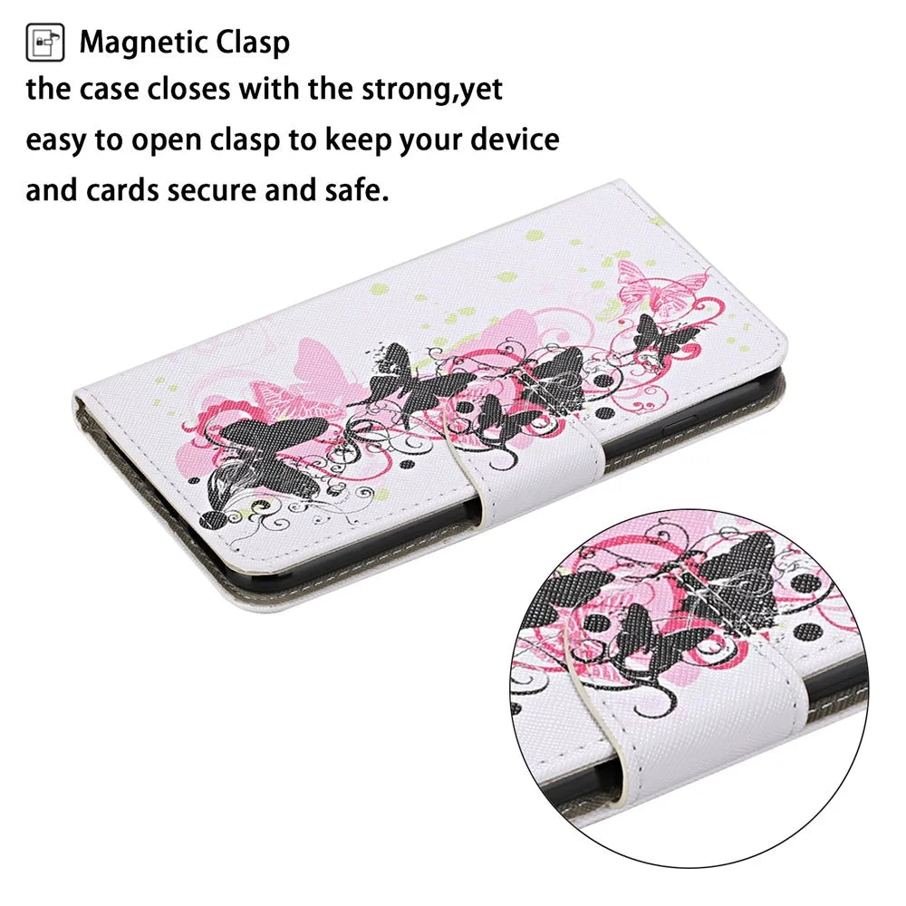 TPU + PU Leather Wallet Stand Phone Case with Lanyard for Samsung Galaxy A72 5G / A72 4G - Butterfly - 4
