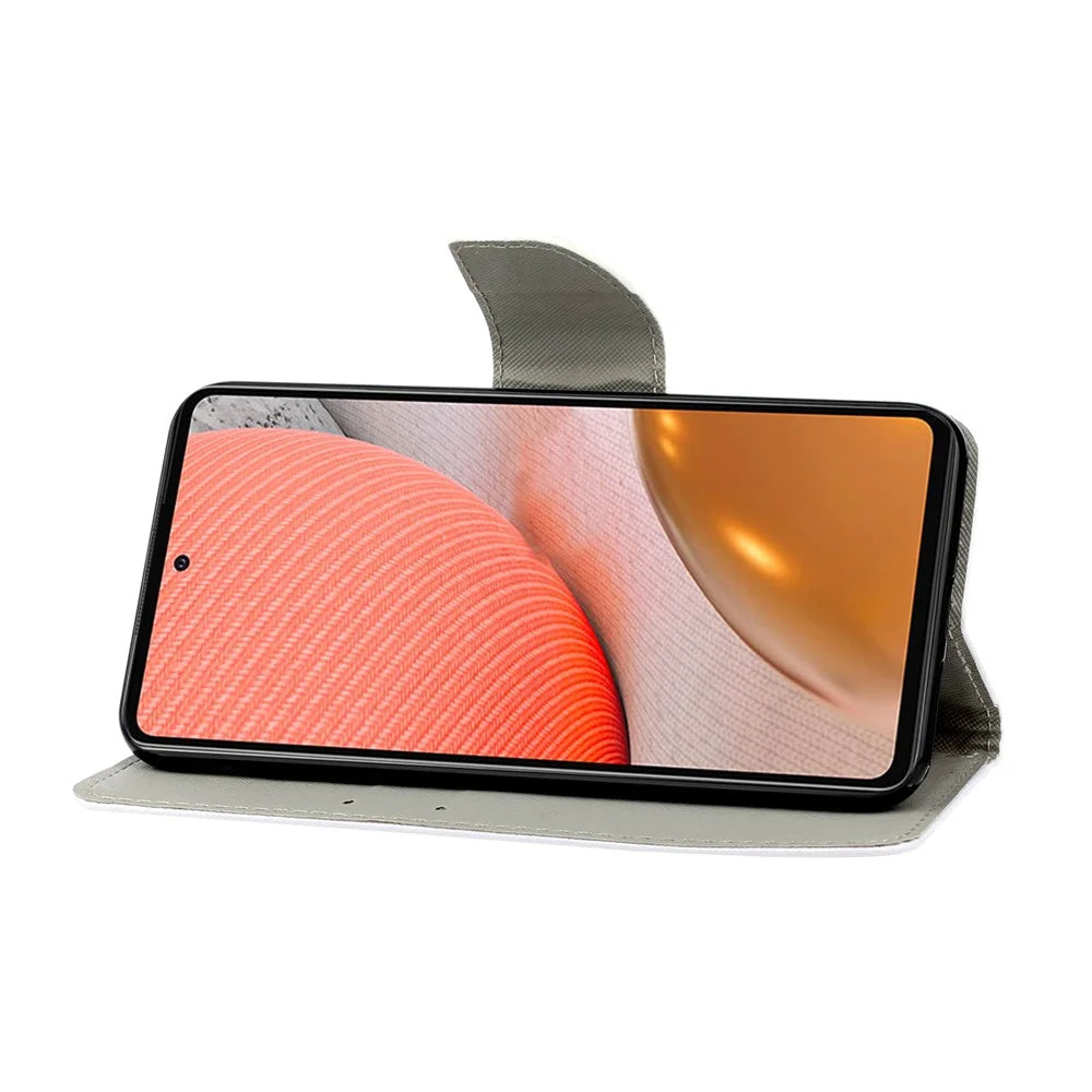 TPU + PU Leather Wallet Stand Phone Case with Lanyard for Samsung Galaxy A72 5G / A72 4G - Butterfly - 6