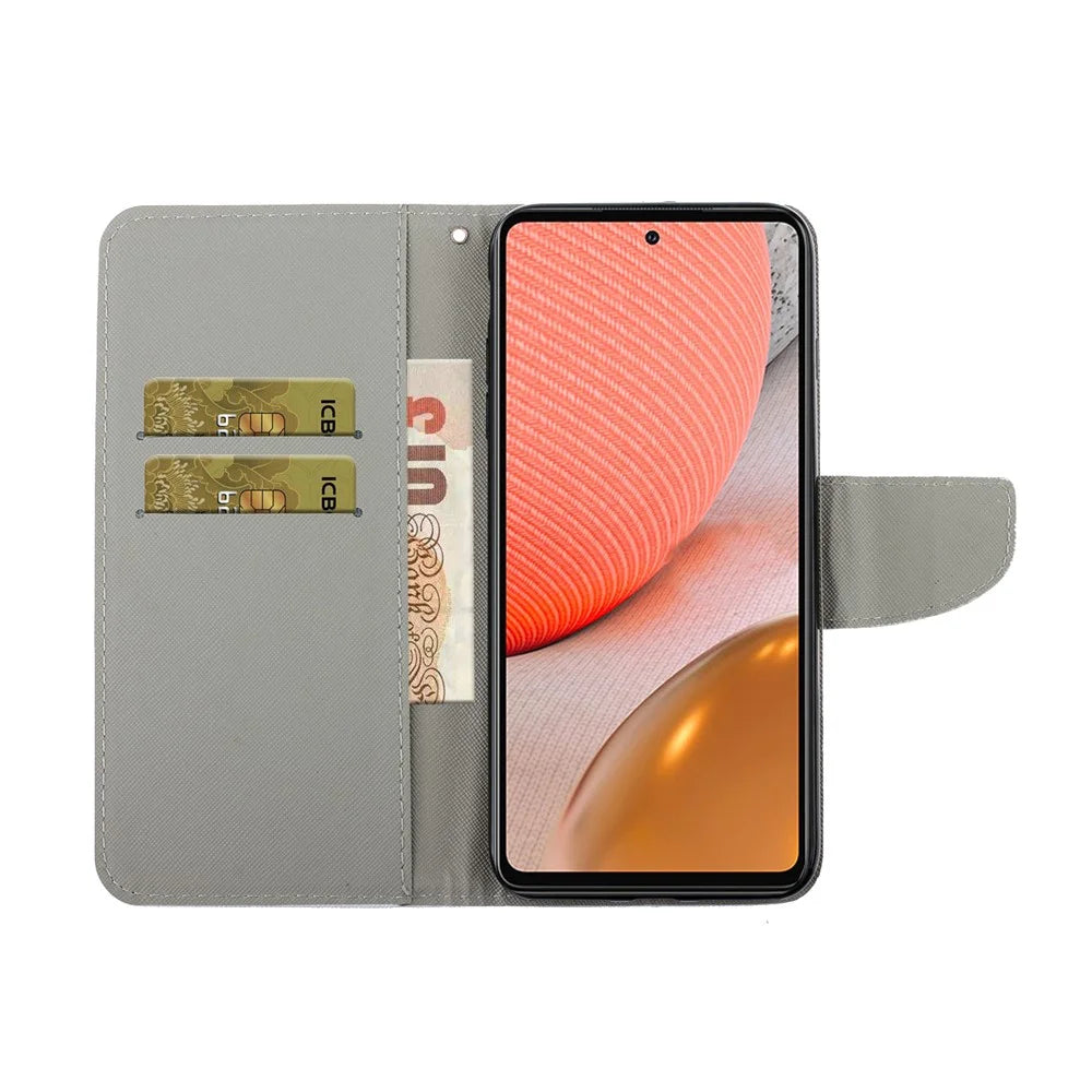 TPU + PU Leather Wallet Stand Phone Case with Lanyard for Samsung Galaxy A72 5G / A72 4G - Butterfly - 7