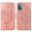 Imprint Butterfly Flower Pattern Wallet Stand Leather Case for Samsung Galaxy A52 4G/5G / A52s 5G - Rose Gold - 3