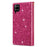 Glittery Starry Style Laser Carving Zipper Wallet Leather Case for Samsung Galaxy A12 - Rose - 3