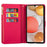Glittery Starry Style Laser Carving Zipper Wallet Leather Case for Samsung Galaxy A12 - Rose - 5