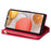 Glittery Starry Style Laser Carving Zipper Wallet Leather Case for Samsung Galaxy A12 - Rose - 7