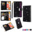 Glittery Starry Style Laser Carving Zipper Leather Smartphone Case for Samsung Galaxy A42 5G - Black - 1