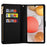 Glittery Starry Style Laser Carving Zipper Leather Smartphone Case for Samsung Galaxy A42 5G - Black - 4