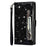 Flash Powder Zipper Pocket Wallet Flip Leather Phone Case with Strap for Samsung Galaxy A12 - Black - 2