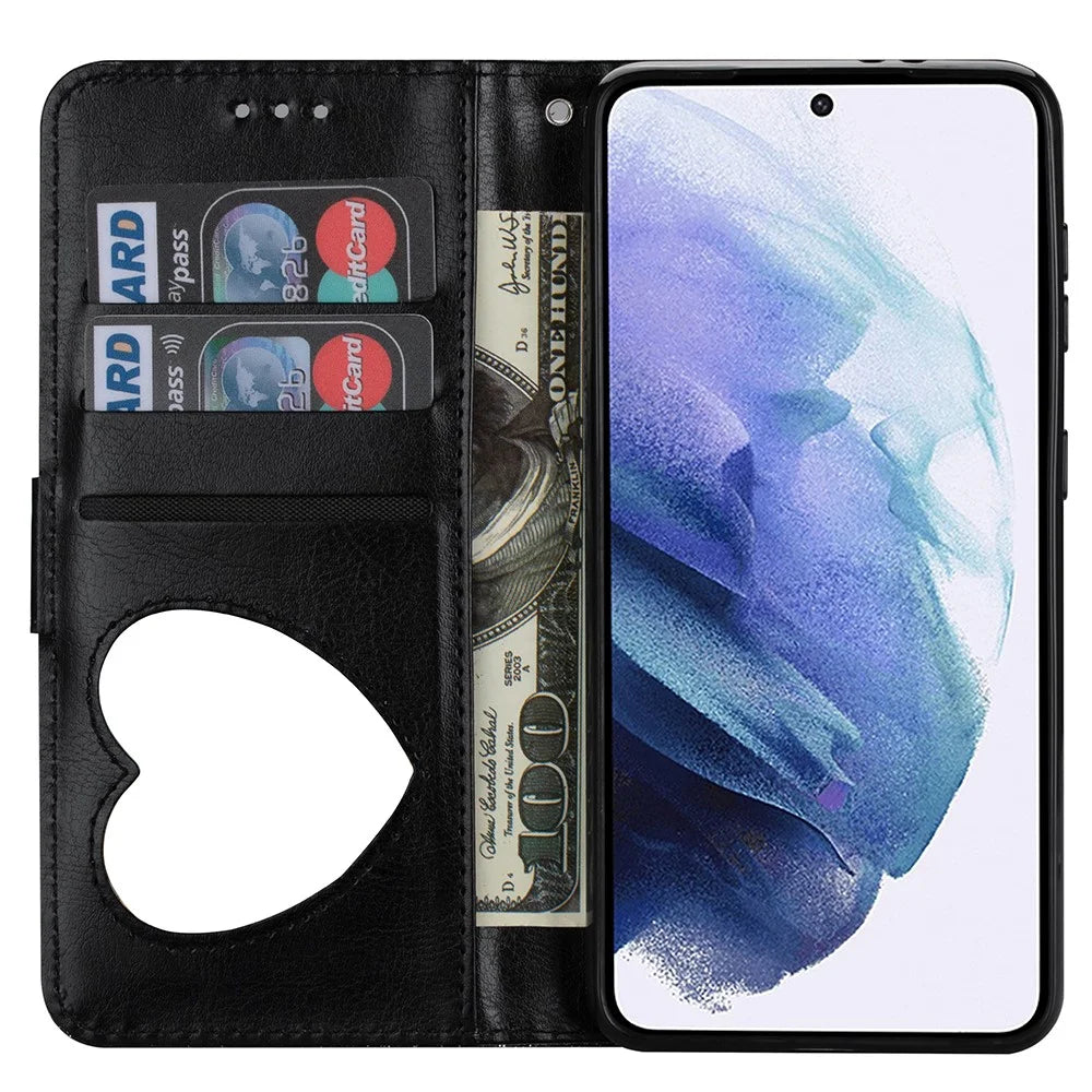 Flash Powder Zipper Pocket Wallet Flip Leather Phone Case with Strap for Samsung Galaxy S21 4G/5G - Black - 6