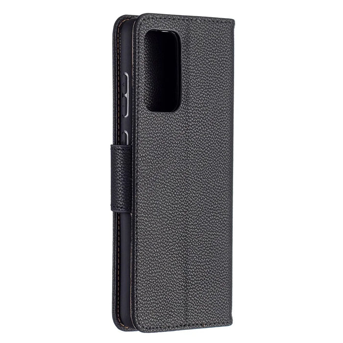 Litchi Surface with Wallet Leather Stand Case for Samsung Galaxy A72 5G / A72 4G - Black - 3
